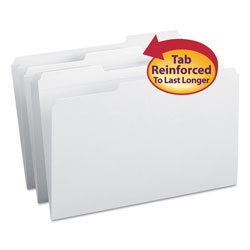 Smead Reinforced Top Tab Colored File Folders, 1/3-Cut Tabs, Legal Size, White, 100/Box (SMD17834)