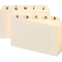 Smead Self-Tab Card Guides, Alpha, 1/5 Tab, Manila, 6 x 4, 25/Set