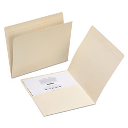 Smead Top Tab File Folders with Inside Pocket, Straight Tab, Letter Size, Manila, 50/Box