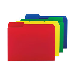 Smead Top Tab Poly Colored File Folders, 1/3-Cut Tabs: Assorted, Letter Size, 0.75 in Expansion, Assorted Colors,12/Pack