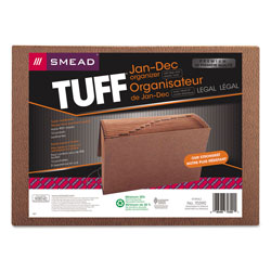 Smead TUFF Expanding Files, 12 Sections, 1/12-Cut Tab, Legal Size, Redrope
