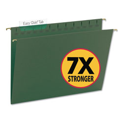 Smead TUFF Hanging Folders with Easy Slide Tab, Letter Size, 1/3-Cut Tab, Standard Green, 20/Box