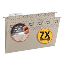 Smead TUFF Hanging Folders with Easy Slide Tab, Legal Size, 1/3-Cut Tab, Steel Gray, 18/Box
