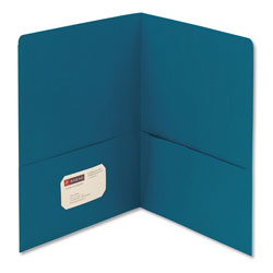 Smead Two-Pocket Folder, Textured Paper, Teal, 25/Box