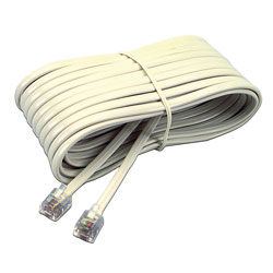Softalk Telephone Extension Cord, Plug/Plug, 25 ft., Ivory
