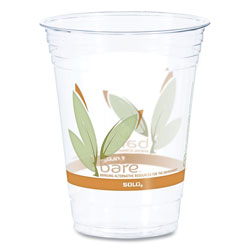Solo Bare Eco-Forward RPET Cold Cups, 16-18 oz, Clear, 50/Pack, 1000/Carton