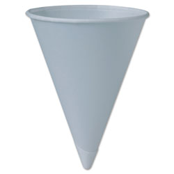Solo Bare Treated Paper Cone Water Cups, 6 oz, White, 200/Sleeve, 25 Sleeves/Carton
