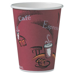 Solo Bistro Design Hot Drink Cups, Paper, 12oz, 300/Carton (SLOOF12BI0041)