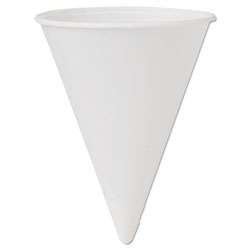 Solo Cone Water Cups, Cold, Paper, 4oz, White, 200/Pack (SLO4BR)