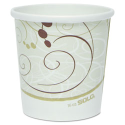 Solo Flexstyle Double Poly Paper Containers, 16 oz, Symphony Design, 25/Pack