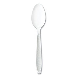 Solo Inc. Impress Heavyweight Full-Length Polystyrene Cutlery, Teaspoon, White, 100/Box