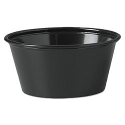 Solo Plastic Souffle Portion Cups, 3 1/4 oz., Black, 250/Bag, 2500/Carton