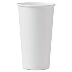 Solo Polycoated Hot Paper Cups, 20 oz, White, 600/Carton