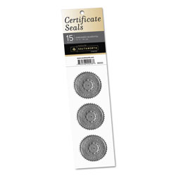 Southworth Certificate Seals, 1.75 in dia., Silver, 3/Sheet, 5 Sheets/Pack