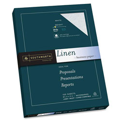 Southworth Linen Paper, 24 lb., 8-1/2"x11", 100 Sheets/BX, White