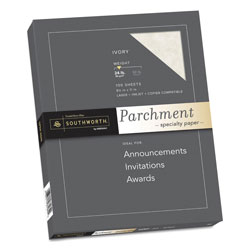 Southworth Parchment Specialty Paper, 24 lb, 8.5 x 11, Ivory, 100/Pack