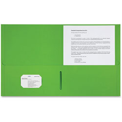 Sparco 2-Pocket Portfolio, 25/BX, Apple Green