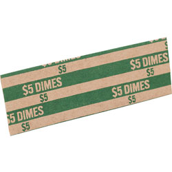 Sparco Coin Wrapper, Dimes, $5.00, Green