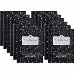 Sparco Composition Notebook, 100 Sheets, Letter, Black Cover, 12/Pack