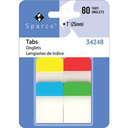 Sparco Durable Tabs, 1 in, 48TB/PK, AST