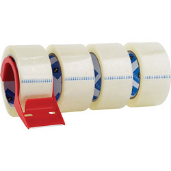 Sparco Heavy Duty Packaging Tape w/Dispenser, 3 incore, 2 inx55 yards, Clear