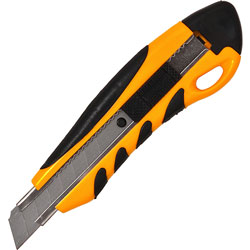 Sparco PVC Grip Knife, Stainless Steel Chamber, Yellow/Black