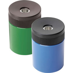 Staedtler Handheld Barrel Manual Pencil Sharpener, Assorted Canister Colors w/Black Top