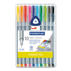 Staedtler triplus Fineliner Marker, Super Fine, Water-Based, 10 Color Set