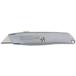 Stanley Bostitch Classic 99® Retractable Utility Knives, 6 in L, Carbon Alloy Steel Blade, Metal Handle, Gray