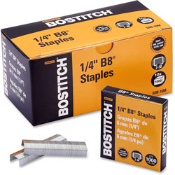 Stanley Bostitch B 8 Staples, Chisel Point, Use In B8C Line, 1/2"W, 1/4"L