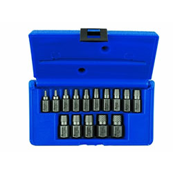 Stanley Bostitch Hex Head Multi-Spline Screw Extractors - 532 Series - Plastic Case Set, 15 Pc, 1/8 in to 9/16 in