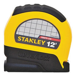 Stanley Bostitch LeverLock® Tape Measure, 1/2 in x 12 ft, SAE, Black/Yellow