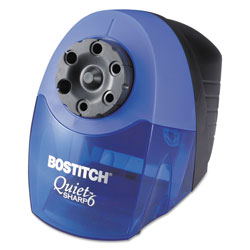 Stanley Bostitch QuietSharp 6 Classroom Electric Pencil Sharpener, AC-Powered, 6.13 in x 10.69 in x 9 in, Blue