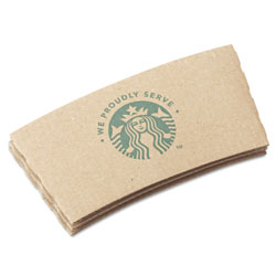 Starbucks Cup Sleeves, For 12/16/20 oz Hot Cups, Kraft, 1380/Carton