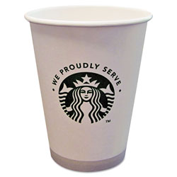 Starbucks Hot Cups, 12oz, White with Green Logo, 1000/Carton (SBK11033279)