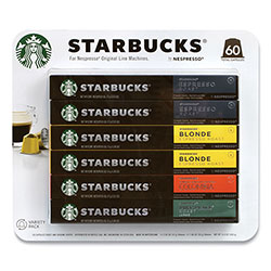 Starbucks Pods Variety Pack, Blonde Espresso/Colombia/Espresso/Pikes Place, 60 Pods/Pack