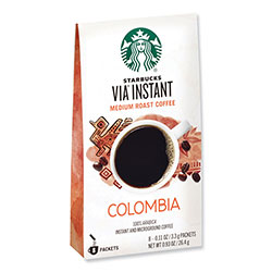 Starbucks VIA Ready Brew Coffee, Colombia, 1.4 oz Packet, 8/Pack, 12 Packs/Carton