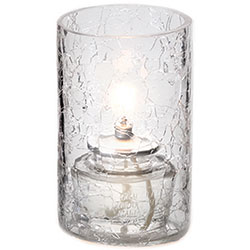 Sterno Grace Flameless Candle Holder, Clear Crackle