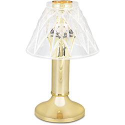 Sterno Paige Polished Brass Lamp with Adeline Shade