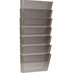 Storex Wall File, Stackable, Letter, 4 inW x 13 inL x 7 inH, 7/PK, Smoke