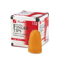 Swingline Rubber Finger Tips, 13 (Large), Amber, Dozen
