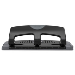 Swingline 20-Sheet SmartTouch Three-Hole Punch, 9/32 in Holes, Black/Gray
