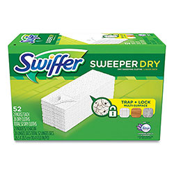 Swiffer Dry Refill Cloths, 1-Ply, 10.63 in x 8 in, Lavender and Vanilla, White, 52/Box