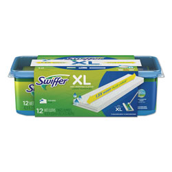 Swiffer Max/XL Wet Refill Cloths, 16 1/2 x 9, 12/Tub, 6 Tubs/Carton