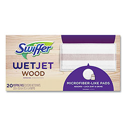 Swiffer WetJet System Wood Mopping Pad, 5.4 x 11.3, White, 20/Pack