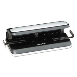 Swingline 32-Sheet Easy Touch Two-to-Three-Hole Punch, 9/32 in Holes, Black/Gray