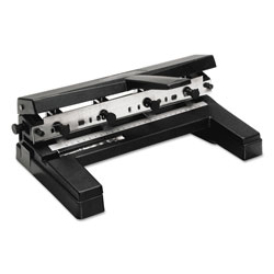 Swingline 40-Sheet Two-to-Four-Hole Adjustable Punch, 9/32 in Holes, Black