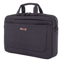 Swiss Mobility Cadence 2 Section Briefcase, Holds Laptops 15.6 in, 4.5 in x 4.5 in x 16 in, Charcoal