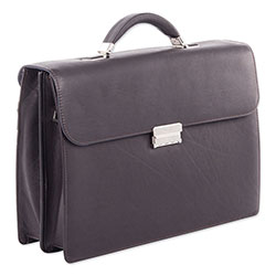 Swiss Mobility Milestone Briefcase, Holds Laptops, 15.6 in, 5 in x 5 in x 12 in, Brown