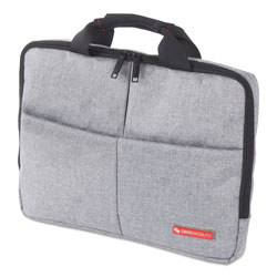Swiss Mobility Sterling Slim Briefcase, Holds Laptops 14.1 in, 1.75 in x 1.75 in x 10.25 in, Gray